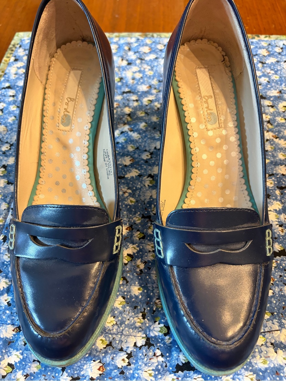 Navy Blue Women's Loafer Shoes -